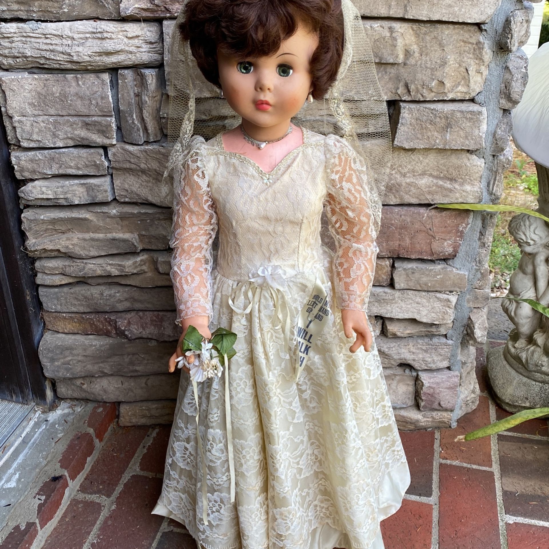 Tall Vintage bride Doll Beautiful Face