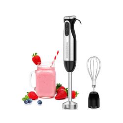 Immersion Hand Blender with Whisk – Stainless Steel Stick Blender