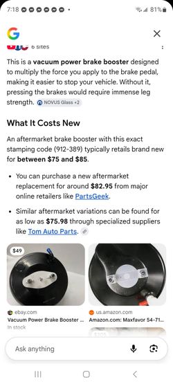 NEW vacuum power brake booster 90s Ford