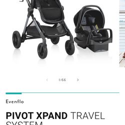 PIVOT XPAND TRAVEL STROLLER w/INFANT CAR SEAT 