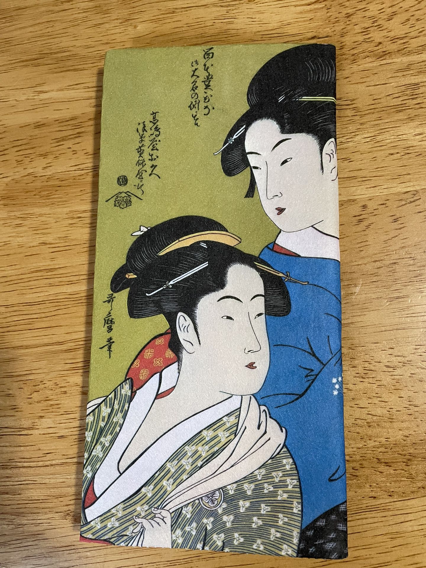 Authentic Japanese Vintage 1960S Fabric Wallet With Geisha Girls