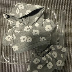 Labubus clothes - Denim Tears Hoodie Sweat Suit Set - Grey 