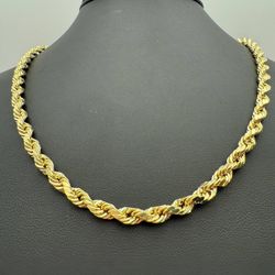 10k yellow gold rope 20” chain necklace 8mm 11.1 grams
