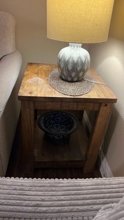 Warm-Tone Solid Wood Side Table – Compact & Stylish