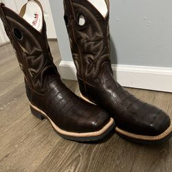 Gator Print Steel Toe Boots