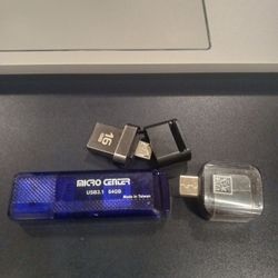 USB 64 GIGS 3.0-PLUS ADAPTERS TO TRANSFER FILES AMONG DEVICES