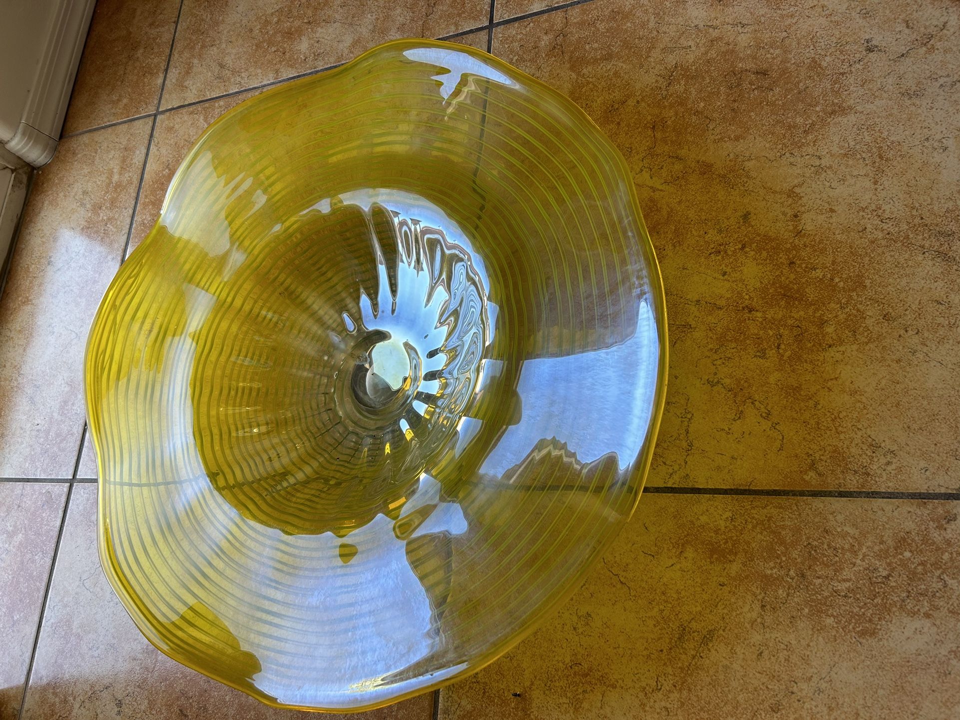 Large Hand Blown Glass Art Piece Table/ Wall