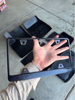 Tesla Powered By The Sun License Plate Holder OEM