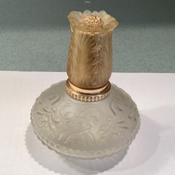 Vtg. 1973 Japanese Shiseido Perfume Fragrance Spray Bottle Amber Tulip-Shaped Top 4 1/4” Tall