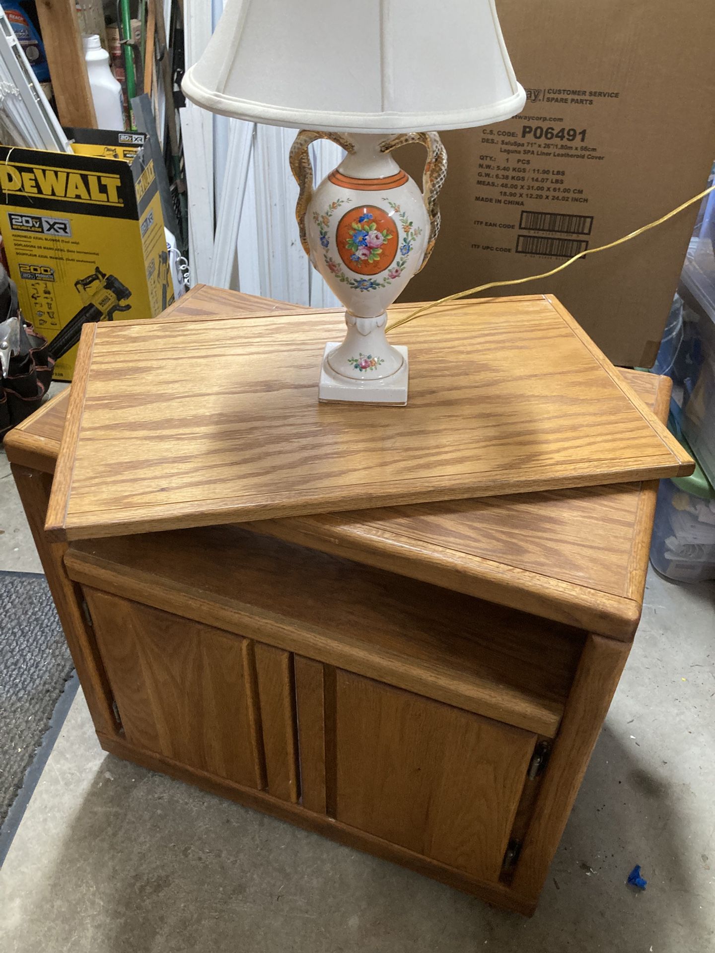 Oak Cabinet With Swivel Top