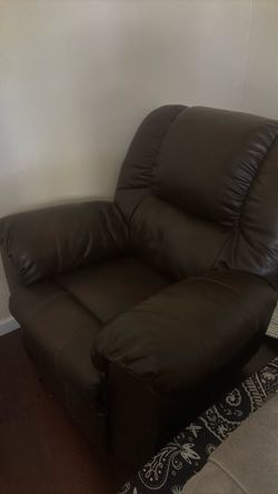 Recliner leather dark brown