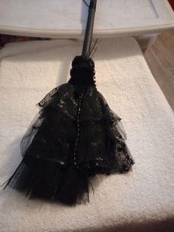 Decorative Black Lace Witch Broom