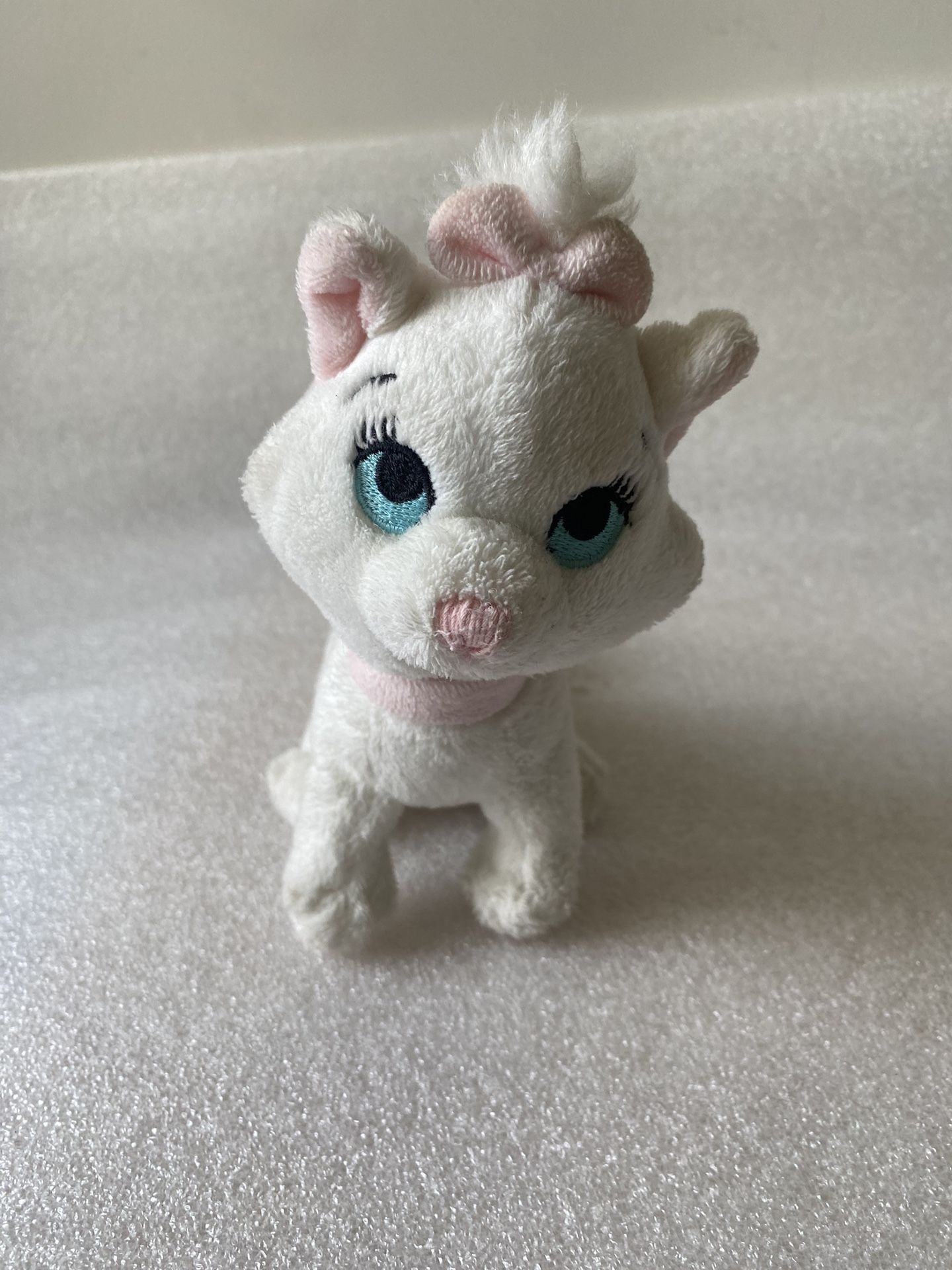 Disney Aristocats Marie Plush Cat White Stuffed Animal Pink Bow Soft Toy 6”