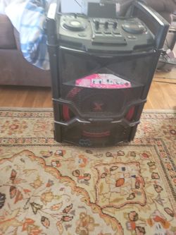 Sign a playstation with the virtual reality and speaker