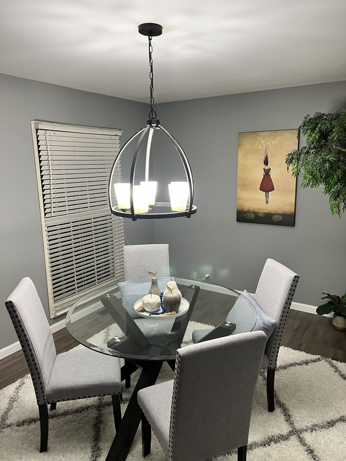 Progress Lighting Ridge 5-Light Espresso Farmhouse Led Dry rated Chandelier $40