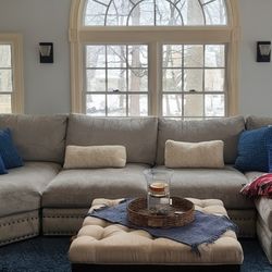 Stylish Large Grey Sectional Sofa w/ Cuddler & Chaise (Great Condition!)