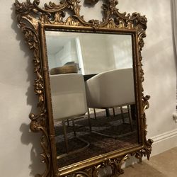 French Rococo Gold Framed Mirror