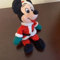 Mickey Mouse Santa Mini Bean Bag 8 in Plush Christmas Disney Store new