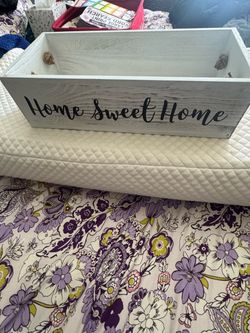 Home Sweet home Rustic storage box for any space. See pictures Firm  Size W6.5xL14xH4”