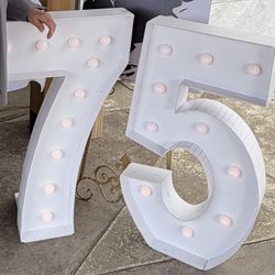 3FT Marquee Light Up Numbers 7 and 5