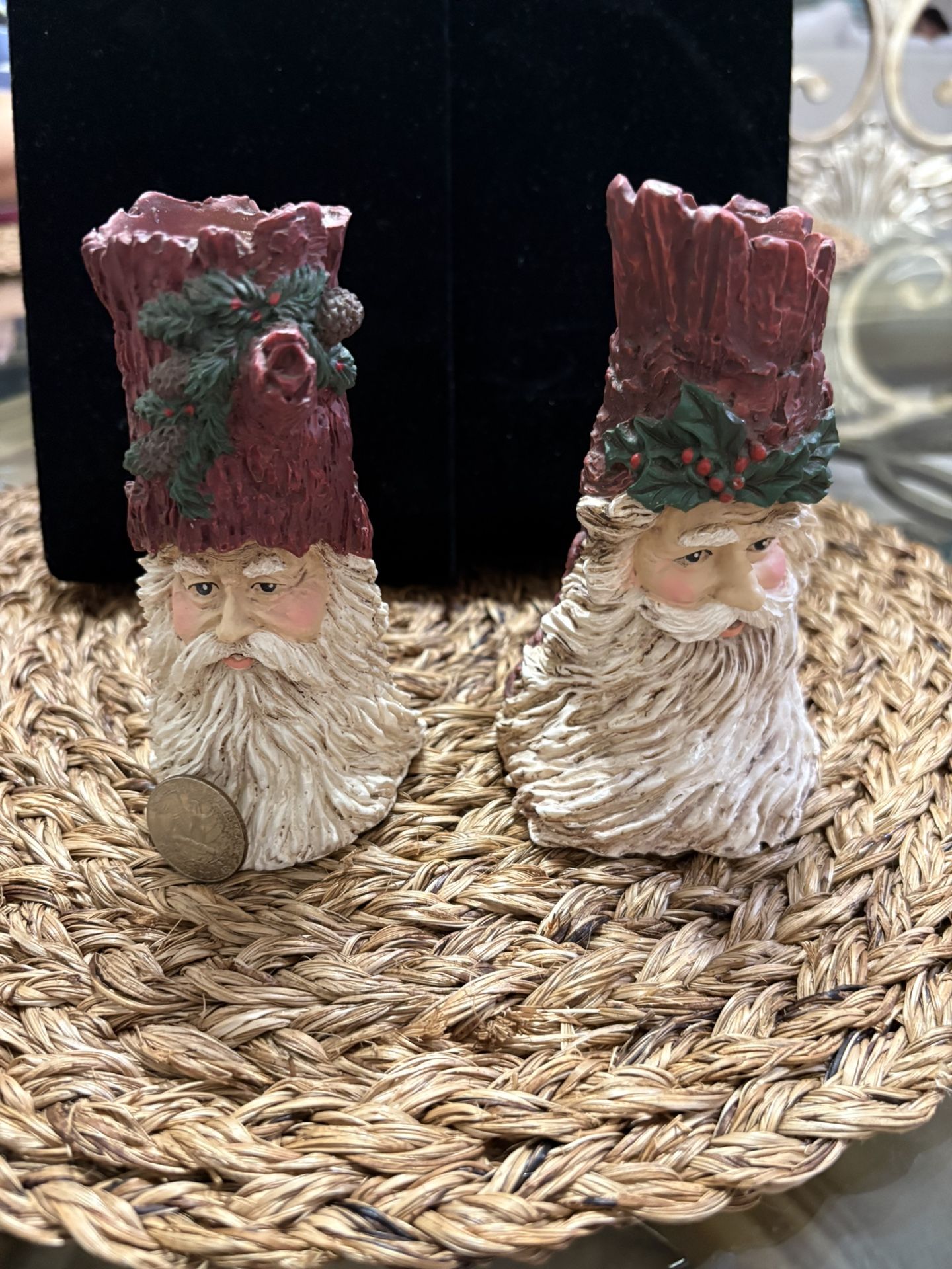 Vintage Santa candle Holders