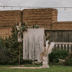 Macramé Wedding Backdrop (64” x 66”) — Boho Decor