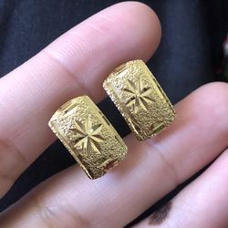 Gold Plated Hoops Earrings Jewelry Women’s Jewellery 