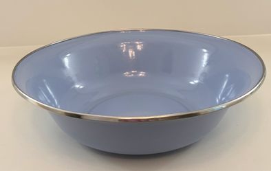 Pottery Barn Periwinkle Blue Enamelware 12" Salad Bowl
