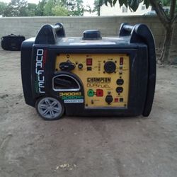 Champion 3400-Watt Electric Start Dual Fuel RV Ready Portable Inverter Generator. 