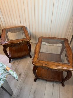 Glass top end tables