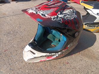 Fox Racing V3-Pilot Motorcycle Helmet Red White Size XL Motocross Dirt Bike