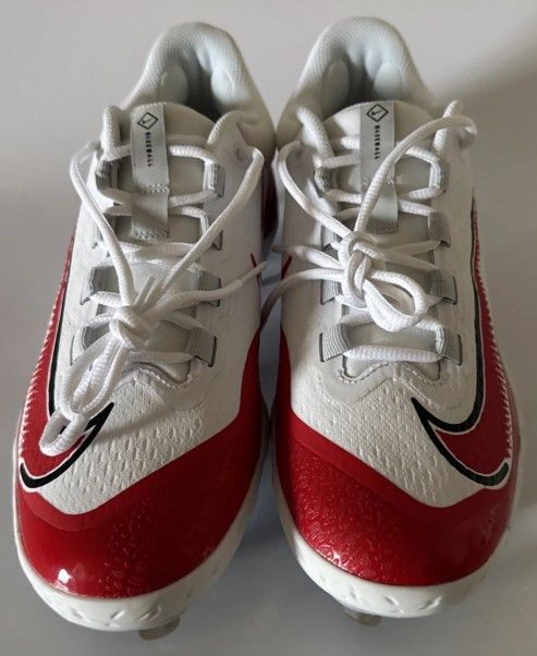 Brand New Nike Alpha Huarache ELITE 4 Low Metal Baseball Cleats White Red Men Sizes 7.5, 11 ⚾️ ⚾️ ⚾️