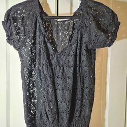 Derek Heart Size Medium Black Blouse