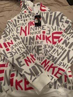 Nike White/pink/grey Hoodie