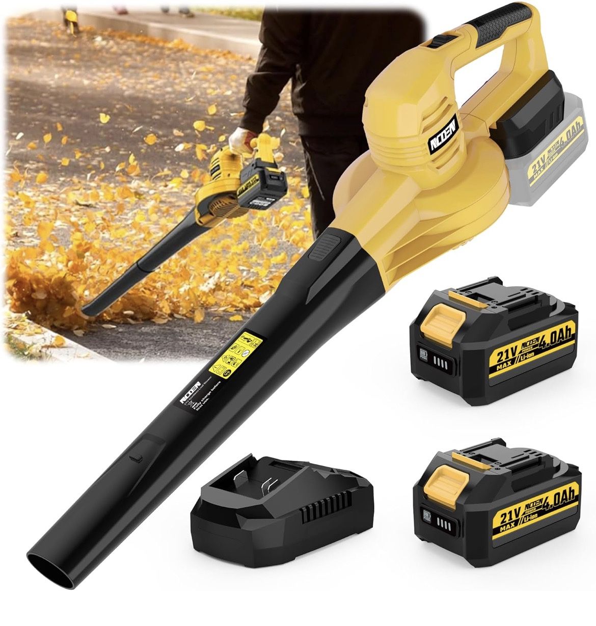 🆕 In 📦 2️⃣1️⃣V Cordless Leaf Blower with8.0Ah Max Battery&Charger(2️⃣x4️⃣ah-Powerful2️⃣Speed Battery for Lawn Care,Blowing Leaves,Patio,House,Depot,