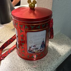 Disney Parks Holiday Christmas Mickey & Friends Musical Tin Popcorn Bucket