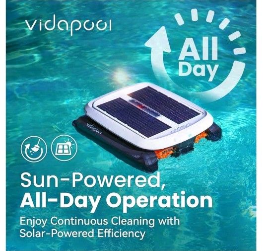 Vidapool Solar Powered Automatic Robotic Pool Skimmer Cleaner - VPSC01 -