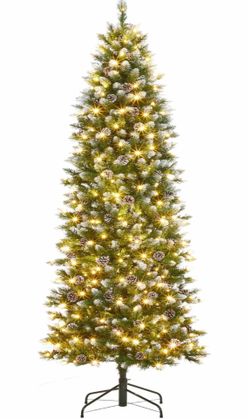 Pre-lit Christmas Tree w/ Pinecones