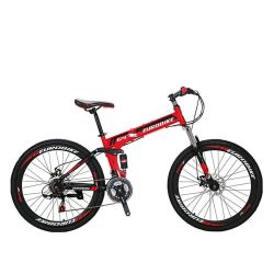 EUROBIKE 26”/27.5" Mountain Bike,Full Suspension Folding Mountain Bike