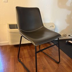 Grey Leather Office Chair 