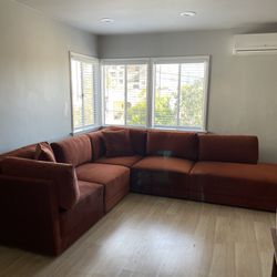 Burnt Orange Sectional Couch 