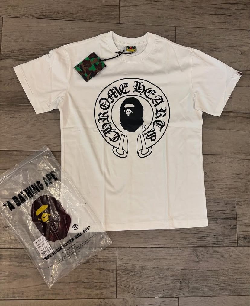 BAPE X CHROME HEARTS SHIRT (White)