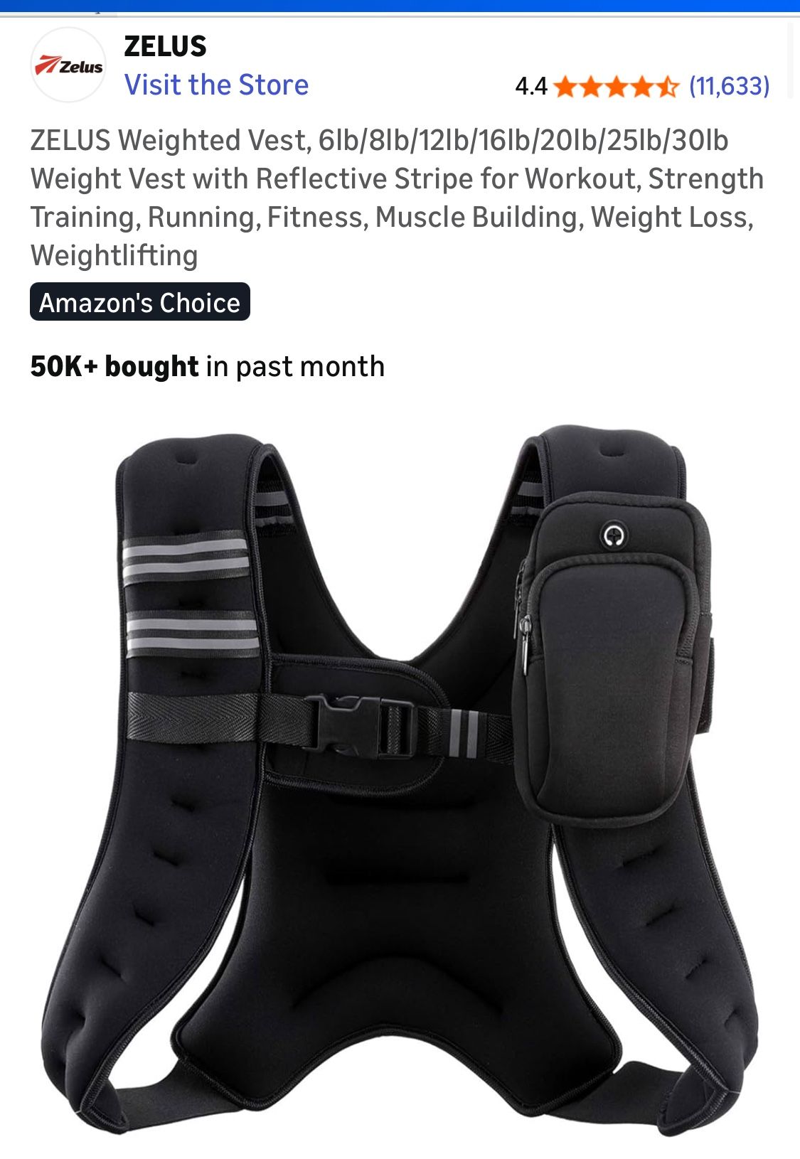 ZELUS New Weighted Vest (12 Lbs)