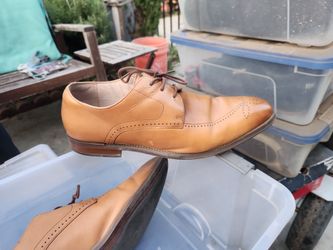 Tan Leather Brogue Oxford Dress Shoes