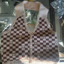 Cute HEART checkered HALTER Top