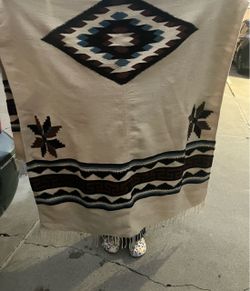 Southwestern Woven Blanket with Fringe