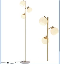 3 Globe Floor Lamp Gold Brand New