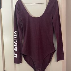 VS Pink Long Sleeve Bodysuit Top