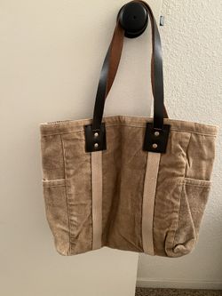 New Large Canvas Bag With Leather Handles