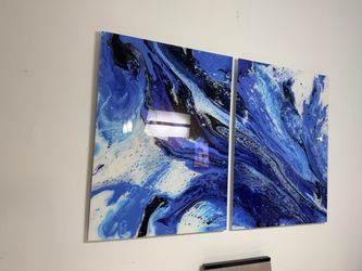 Wall acrylic art blue